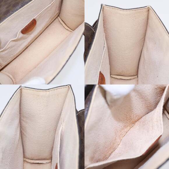 CELINE Macadam Canvas Hand Bag Pvc Leather Brown Gold - Picture 12 of 13